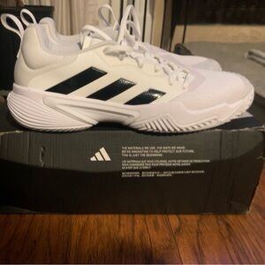 Mens adidas Barricade Tennis Shoes
'White Black Silver'1 10.5